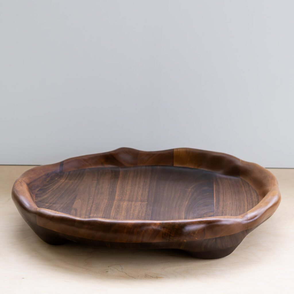 serving tray in walnut