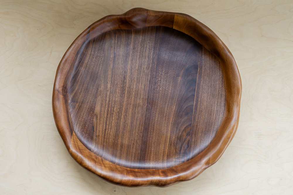 serving tray in walnut